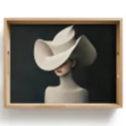 Vrouw - Golvende - Hoed Dienblad Rechthoek middel -z3d_shopping
