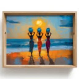 Vrouwen - Strand - Zondsondergang Dienblad Rechthoek middel -z3d_shopping
