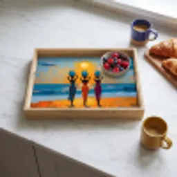 Vrouwen - Strand - Zondsondergang Dienblad Rechthoek middel -sfeer2