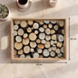 Hout - Boomstammen - Textuur Dienblad Rechthoek middel -USP_Formaat