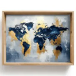 Wereldkaart - Blauw - Abstract Dienblad Rechthoek middel -z3d_shopping