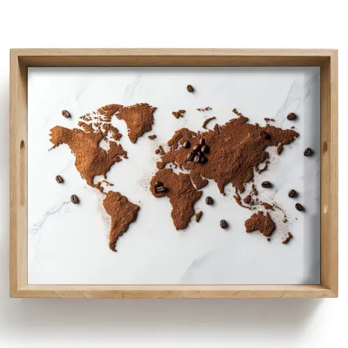Wereldkaart - Koffie - Marmer Dienblad Rechthoek middel -z3d_shopping