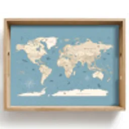 Wereldkaart - Oceaan - Realistisch - Blauw Dienblad Rechthoek middel -z3d_shopping