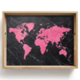 Wereldkaart - Roze - Marmer Dienblad Rechthoek middel -z3d_shopping