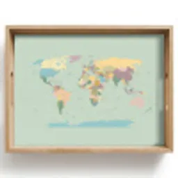 Wereldkaart - Realistisch - Kaart Dienblad Rechthoek middel -z3d_shopping