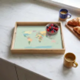 Wereldkaart - Realistisch - Kaart Dienblad Rechthoek middel -sfeer2