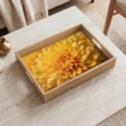 Geel - Chrysant - Zachtheid Dienblad Rechthoek middel -sfeer1