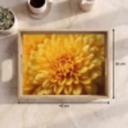 Geel - Chrysant - Zachtheid Dienblad Rechthoek middel -USP_Formaat