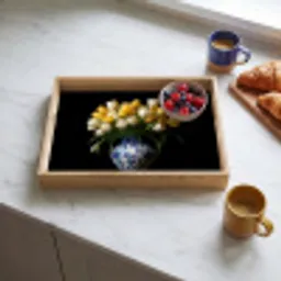 Geel - Tulpen - Vaas - Bloemen Dienblad Rechthoek middel -sfeer2