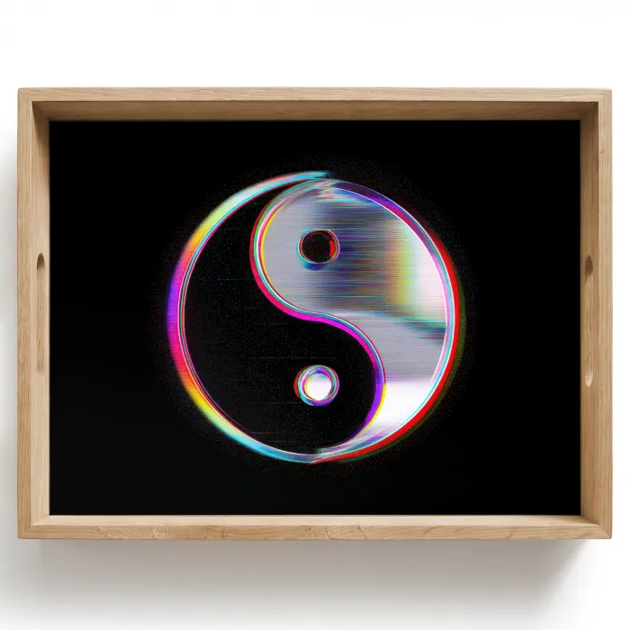 Yin-Yang - Cirkel - Regenboog Dienblad Rechthoek middel -z3d_shopping
