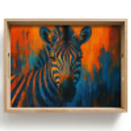 Zebra - Abstract - Blauw Dienblad Rechthoek middel -z3d_shopping