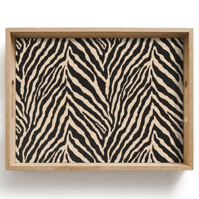 Zebra - Klassiek - Zwart Dienblad Rechthoek middel 911 -z3d_shopping
