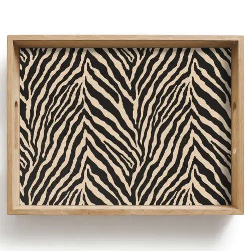 Zebra - Klassiek - Zwart Dienblad Rechthoek middel 911 -z3d_shopping