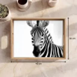 Zebra - Close-up - Zwart - Strepen Dienblad Rechthoek middel -USP_Formaat