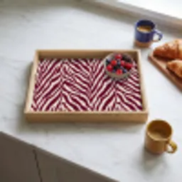 Zebra - Motief - Bordeaux - Rood Dienblad Rechthoek middel 911 -sfeer2