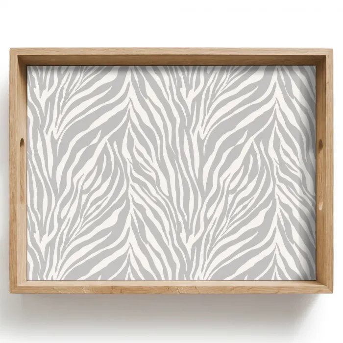 Zebra - Motief - Grijs Dienblad Rechthoek middel 911 -z3d_shopping