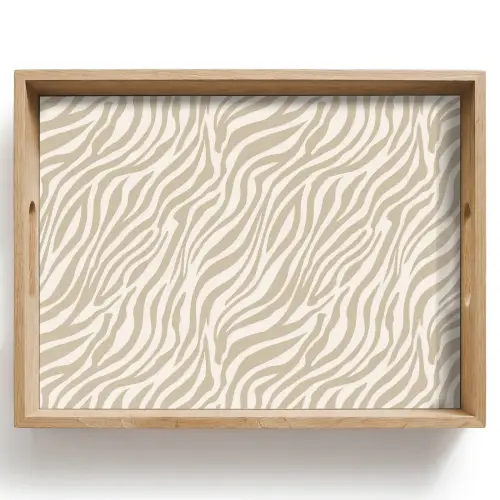 Zebra - Patroon - Beige Dienblad Rechthoek middel 911 -z3d_shopping