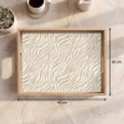Zebra - Patroon - Beige Dienblad Rechthoek middel 911 -USP_Formaat