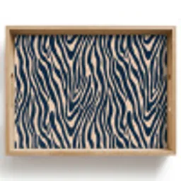 Zebra - Patroon - Blauw - Beige Dienblad Rechthoek middel 911 -z3d_shopping