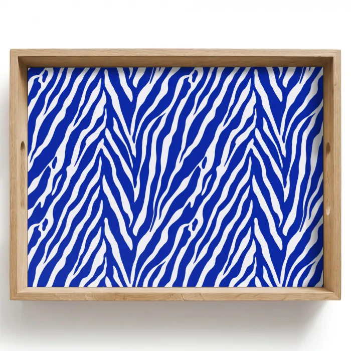 Zebra - Patroon - Kobalt - Blauw Dienblad Rechthoek middel 911 -z3d_shopping