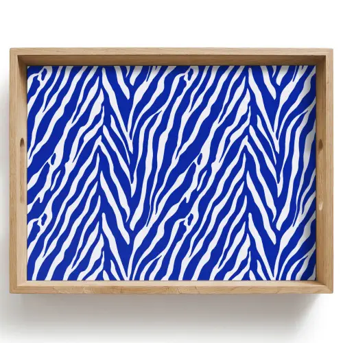 Zebra - Patroon - Kobalt - Blauw Dienblad Rechthoek middel 911 -z3d_shopping