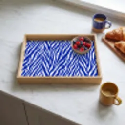 Zebra - Patroon - Kobalt - Blauw Dienblad Rechthoek middel 911 -sfeer2