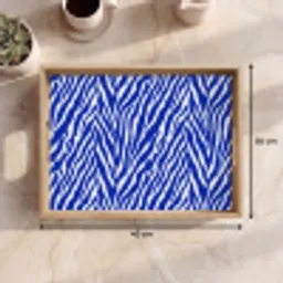 Zebra - Patroon - Kobalt - Blauw Dienblad Rechthoek middel 911 -USP_Formaat