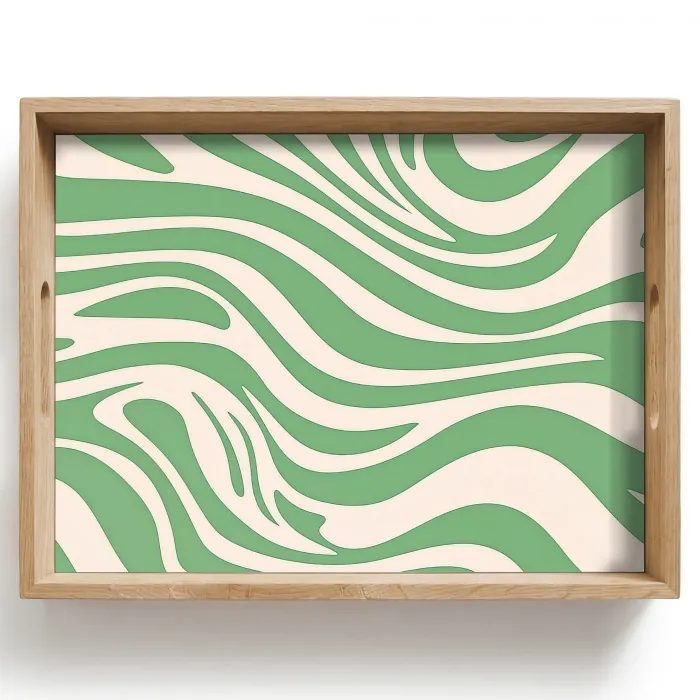 Zebrapatroon - Groen - Retro Dienblad Rechthoek middel -z3d_shopping