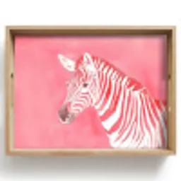 Zebra - Pink - Verf Dienblad Rechthoek middel -z3d_shopping