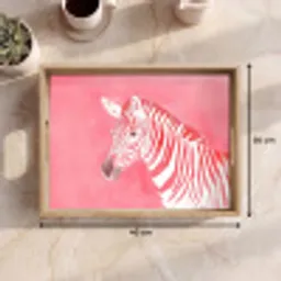 Zebra - Pink - Verf Dienblad Rechthoek middel -USP_Formaat