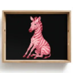 Zebra - Roze - Gestreept Dienblad Rechthoek middel -z3d_shopping