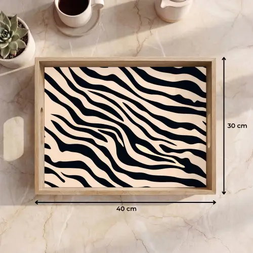 Zebraprint - Dynamisch - Roze Dienblad Rechthoek middel -USP_Formaat