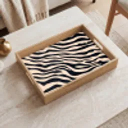 Zebraprint - Dynamisch - Roze Dienblad Rechthoek middel -sfeer1