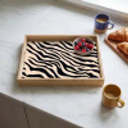 Zebraprint - Dynamisch - Roze Dienblad Rechthoek middel -sfeer2