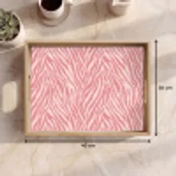 Zebra - Print - Roze Dienblad Rechthoek middel 911 -USP_Formaat