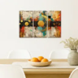 Abstract - Goud - Vormen Canvas - Meerluiken 3 luik klein -sfeer4