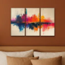 Kleurrijk - Abstract - Verflook - Modern Canvas - Meerluiken 3 luik klein -sfeer2
