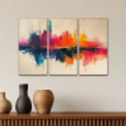 Kleurrijk - Abstract - Verflook - Modern Canvas - Meerluiken 3 luik klein -sfeer3