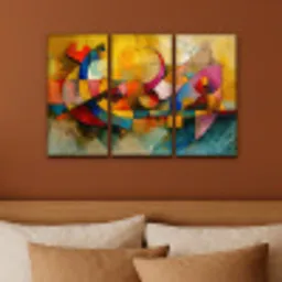 Kleurrijk - Geometrisch - Abstract Canvas - Meerluiken 3 luik klein -sfeer2