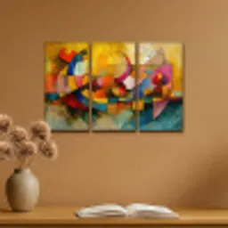 Kleurrijk - Geometrisch - Abstract Canvas - Meerluiken 3 luik klein -sfeer5