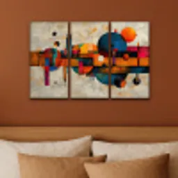 Kleurrijk - Geometrisch - Abstract - Aesthetic Canvas - Meerluiken 3 luik klein -sfeer2
