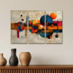 Kleurrijk - Geometrisch - Abstract - Aesthetic Canvas - Meerluiken 3 luik klein -sfeer3