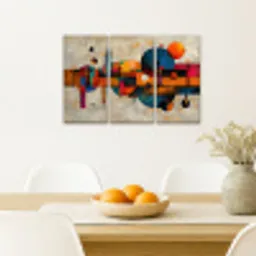 Kleurrijk - Geometrisch - Abstract - Aesthetic Canvas - Meerluiken 3 luik klein -sfeer4