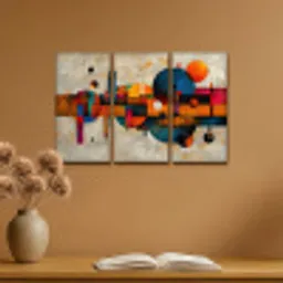 Kleurrijk - Geometrisch - Abstract - Aesthetic Canvas - Meerluiken 3 luik klein -sfeer5