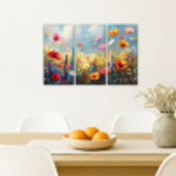 Bloemen - Lente - Kleurrijk - Zomers Canvas - Meerluiken 3 luik klein -sfeer4