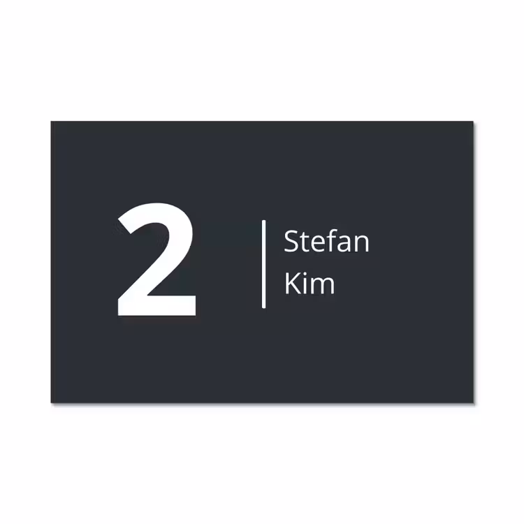 Anthracite door nameplate — 5