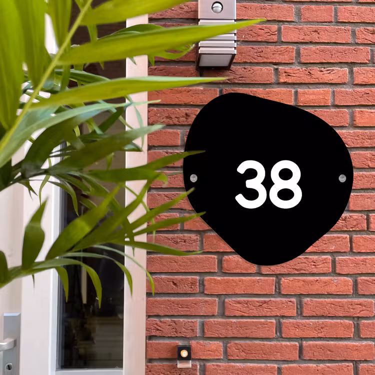 Black door sign — 2