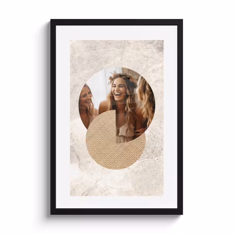 Poster with Frame - Circle with Beige Background — 1