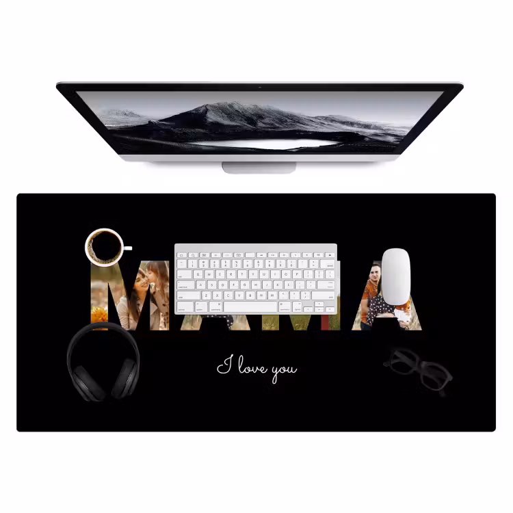 Desk mat – Mom with black background — 2