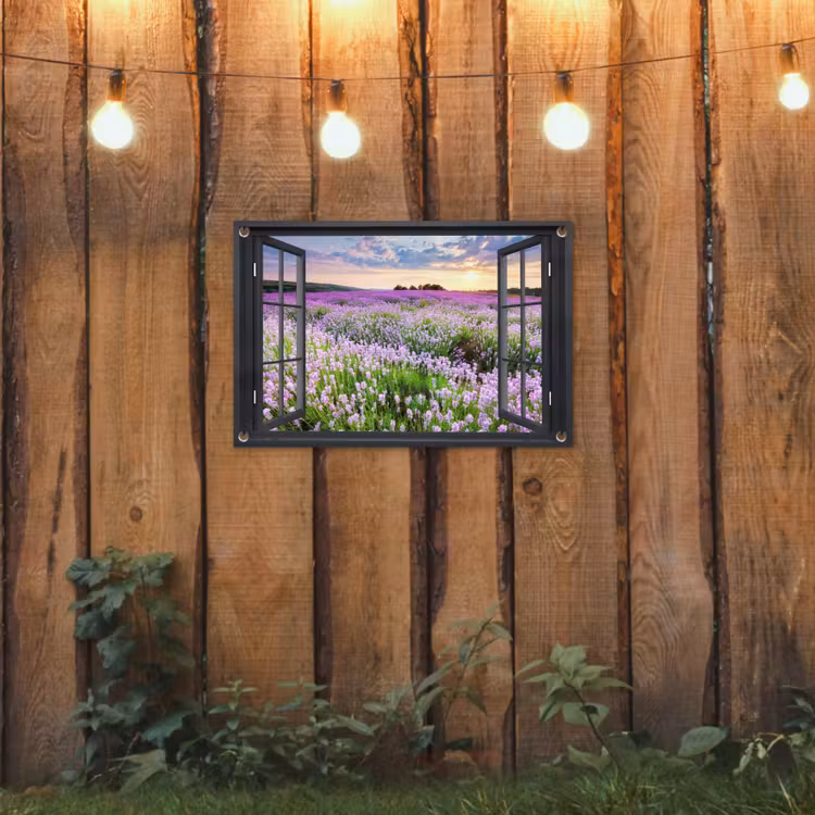 Garden Poster - View of Lavender Field at Sunset — 2